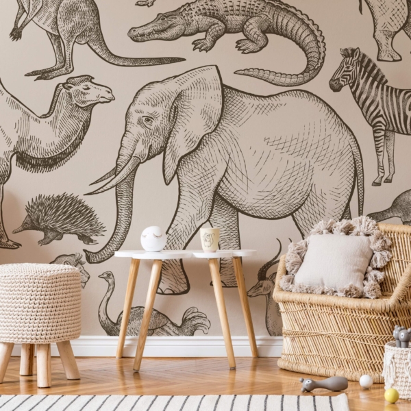 Fotobehang Exotische Lijnen