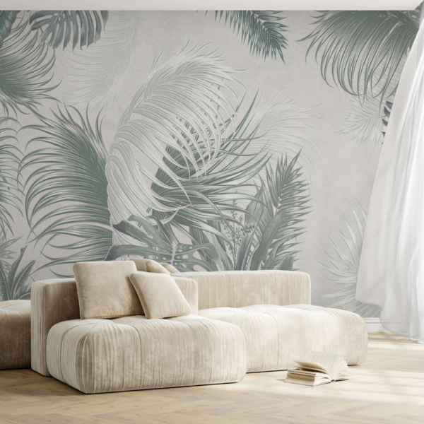 Fotobehang Winterse tropische tuin