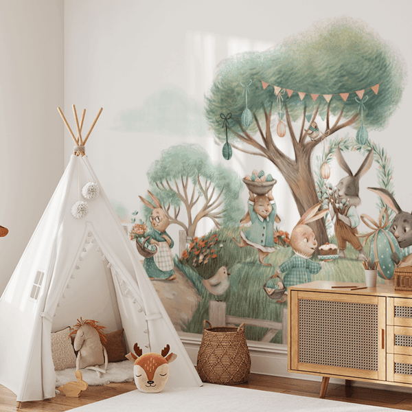 Fotobehang Paashaasjes