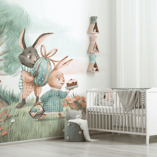 Fotobehang Blije konijntjes