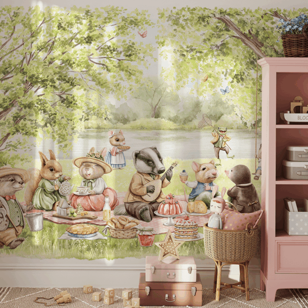 Fotobehang Bosfeest aan het meer