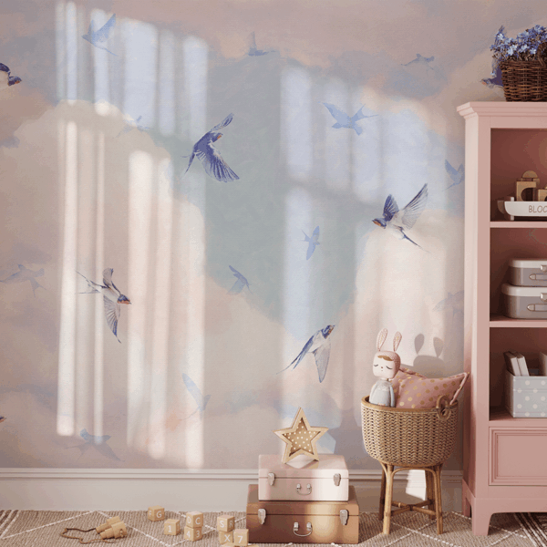 Fotobehang In de omhelzing van de wolken