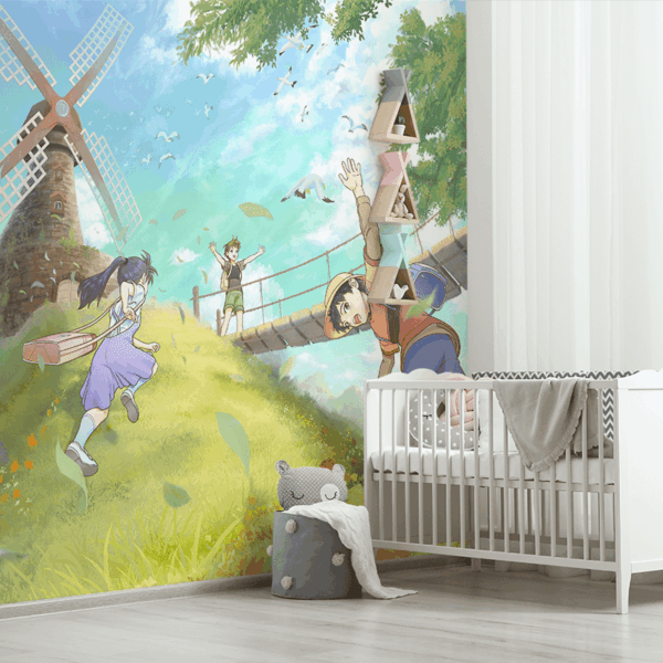 Fotobehang Kindertijd in de wind