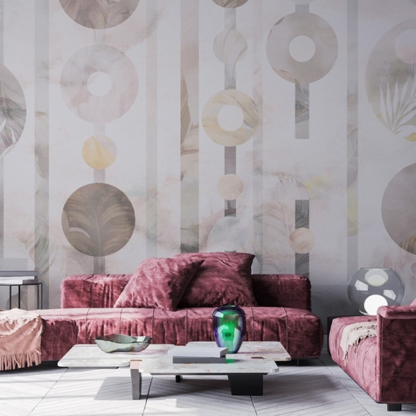 Fotobehang Bladeren en geometrie