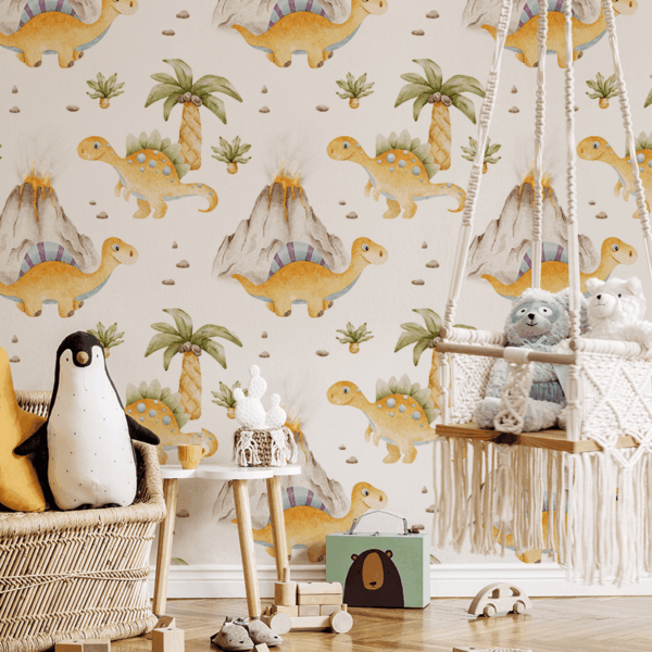 Fotobehang Dinosaurussen uit Vulkaanland