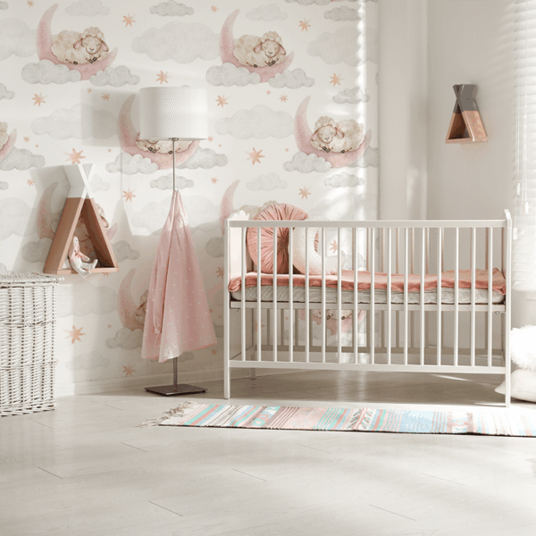 Fotobehang Slaperig Schapenland