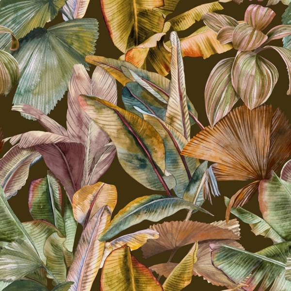 Fotobehang Kleurrijke exotische bladeren