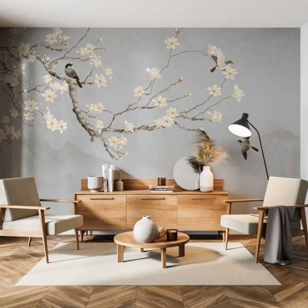 Fotobehang Magnolia-tak