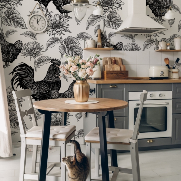 Fotobehang Kippenweide