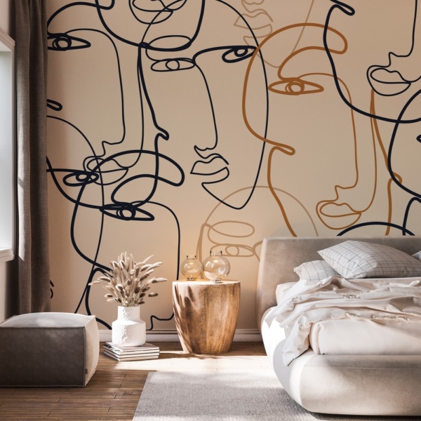 Fotobehang Gezichten op één lijn