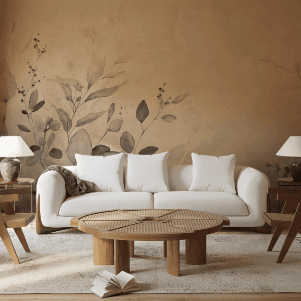 Fotobehang Grijs-beige aquarel harmonie