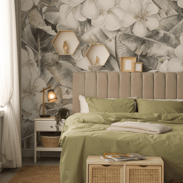 Fotobehang Witte bloemen