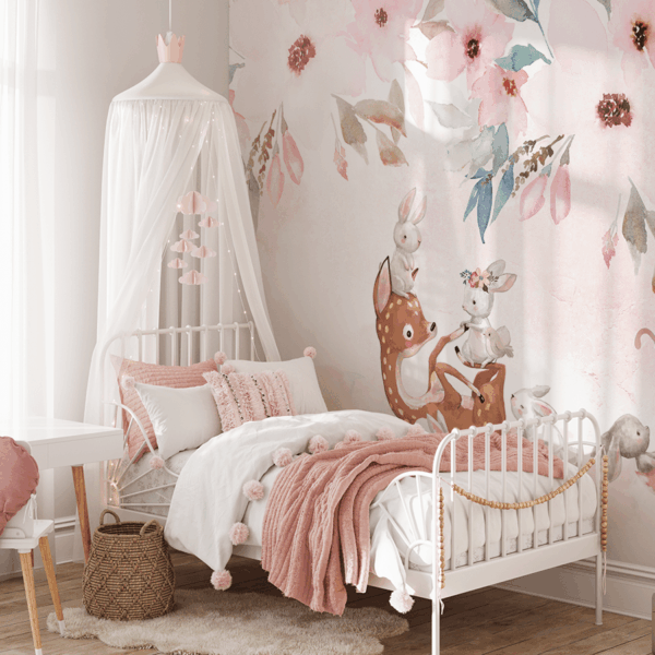 Fotobehang Roze hoekje van vriendschap