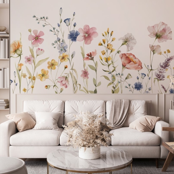 Fotobehang Delicate wilde bloemen