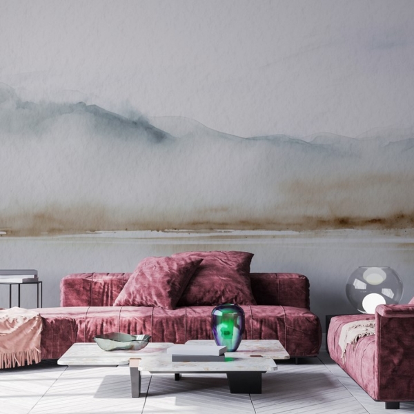 Fotobehang Aquarel Horizon