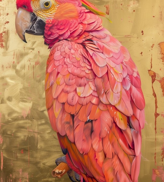 Fotobehang Roze Papegaai Gloed