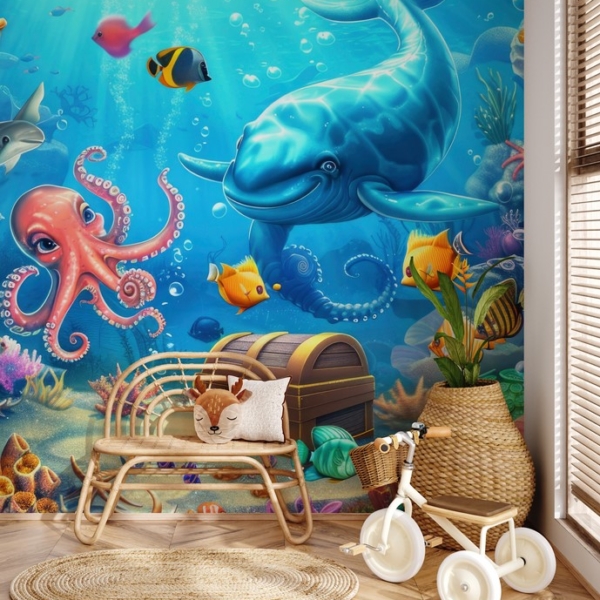 Fotobehang Onderwateravontuur met zeebewoners