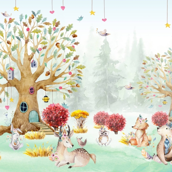 Fotobehang Sprookjesbos van dieren