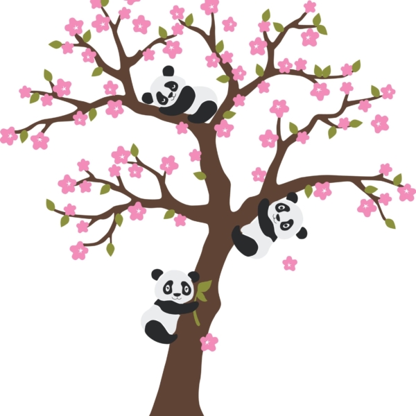 Fotobehang Het land van de pandabloem