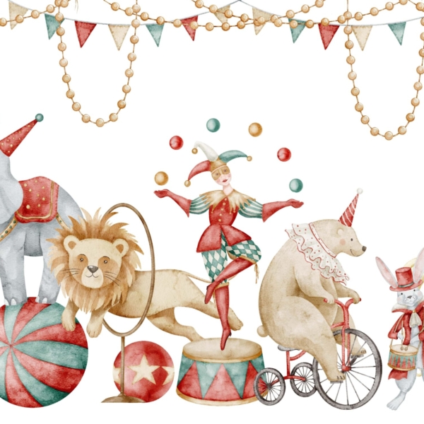 Fotobehang Circus van dierlijke talenten