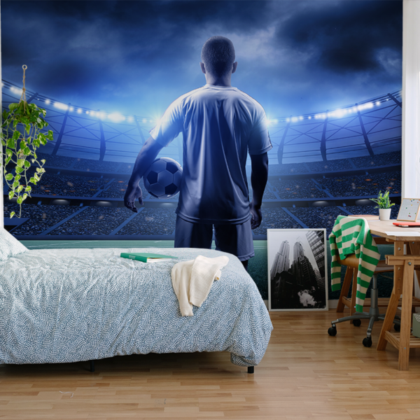 Fotobehang Voetballer in het stadion