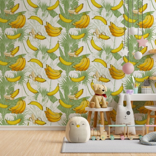 Fotobehang Bananen tussen de bladeren