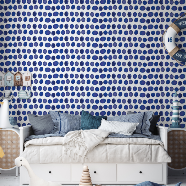 Fotobehang Marineblauwe stippen