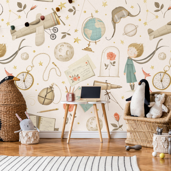 Fotobehang De Kleine Prins en de Roos