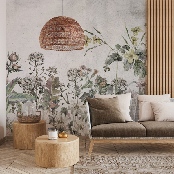 Fotobehang Bloemenweide, wilde natuur