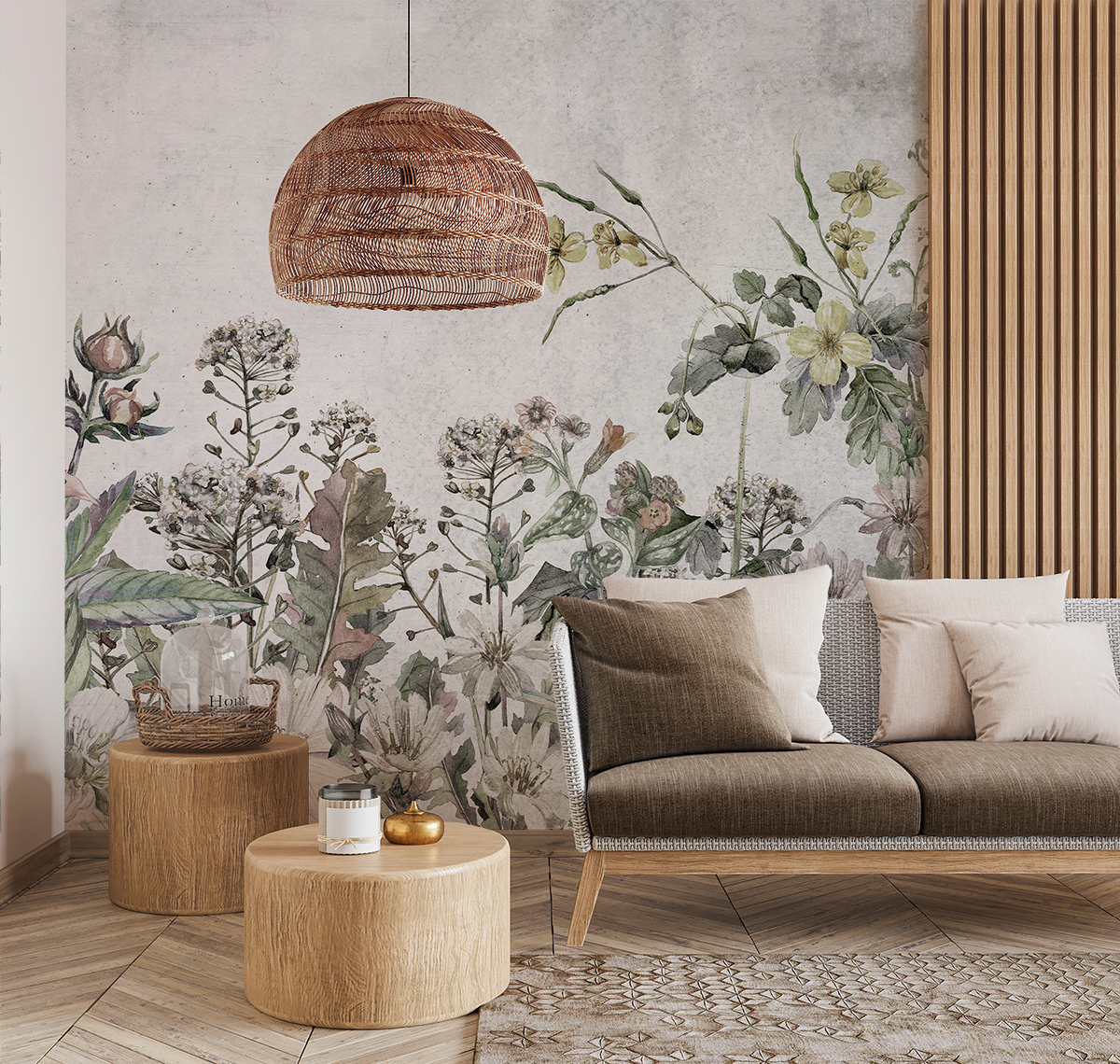 Fotobehang Bloemenweide, wilde natuur