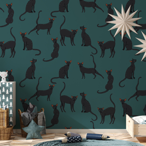 Fotobehang Kattensilhouetten