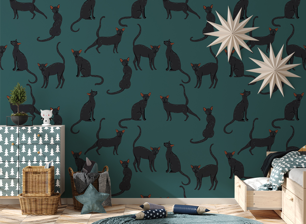 Fotobehang Kattensilhouetten