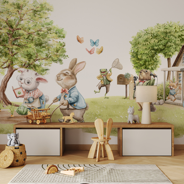 Fotobehang Dieren in de lentetuin