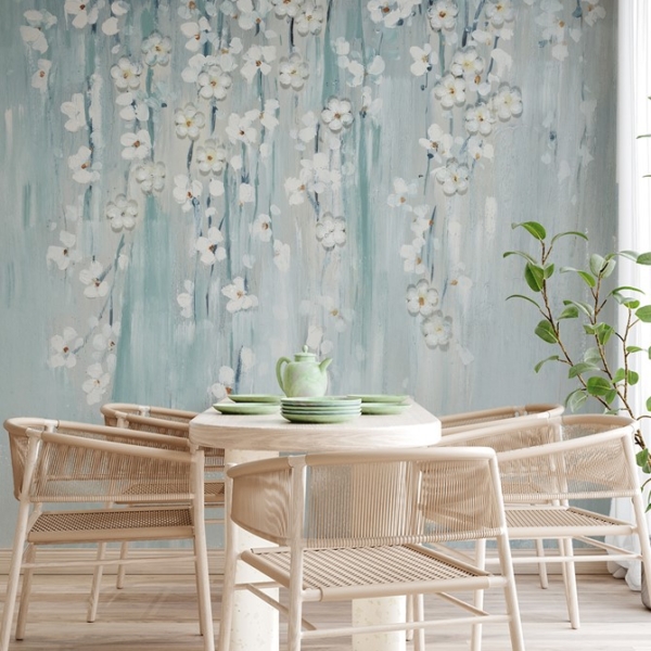 Fotobehang Tussen de tere bloemen