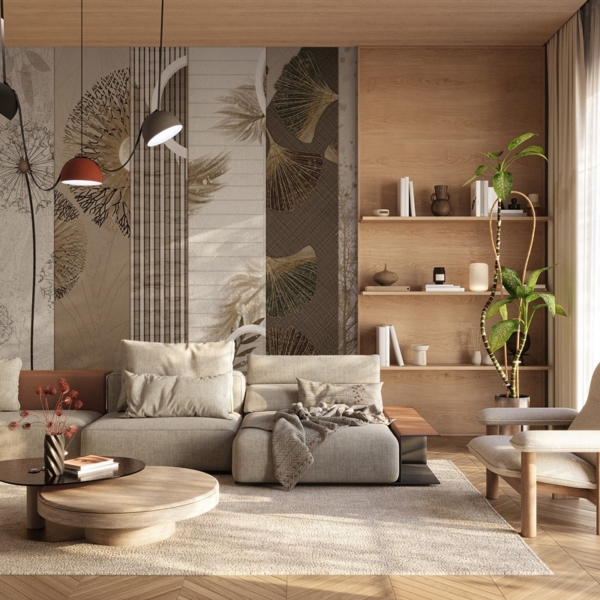 Fotobehang Geometrische mozaïek van de natuur
