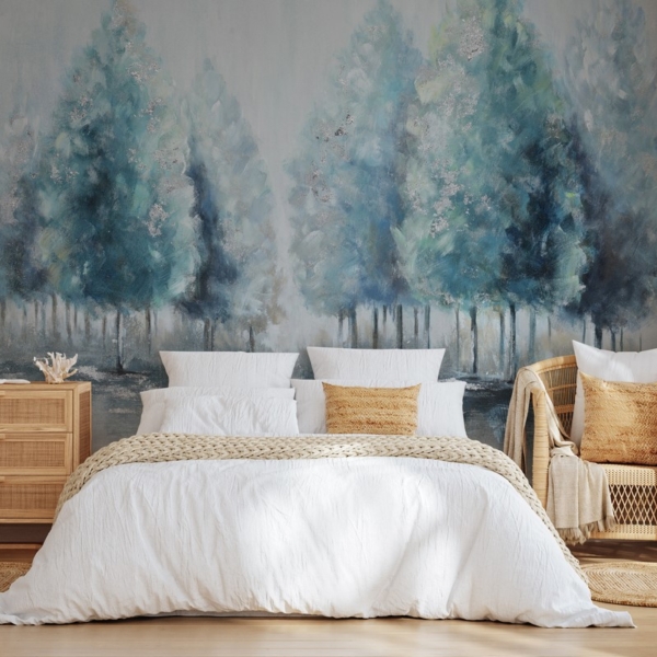 Fotobehang Bos in Blauw