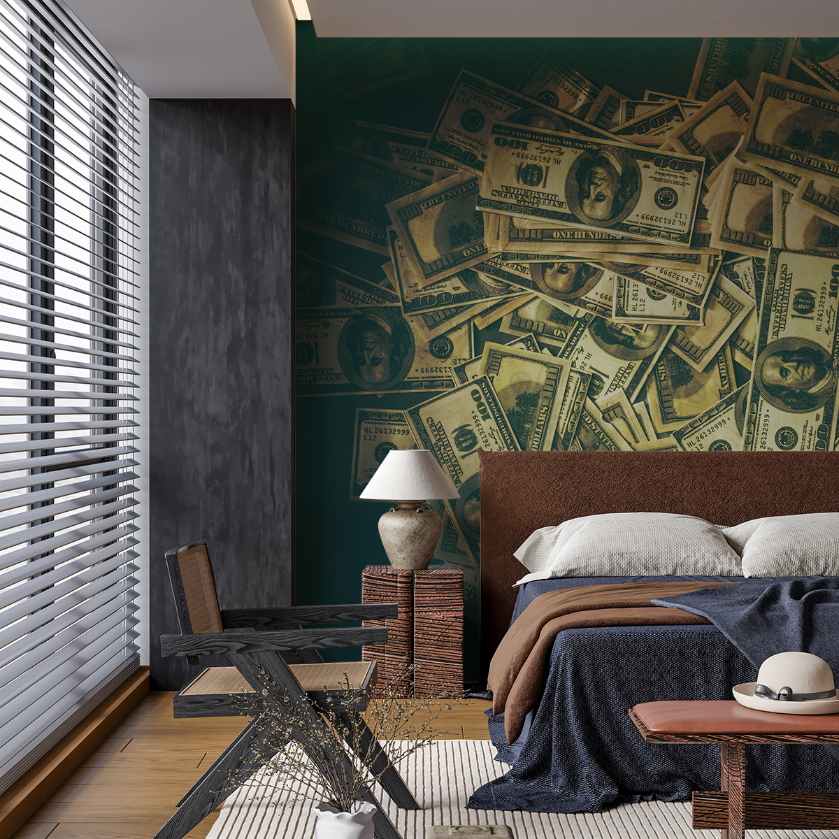 Fotobehang biljetten van 100 dollar