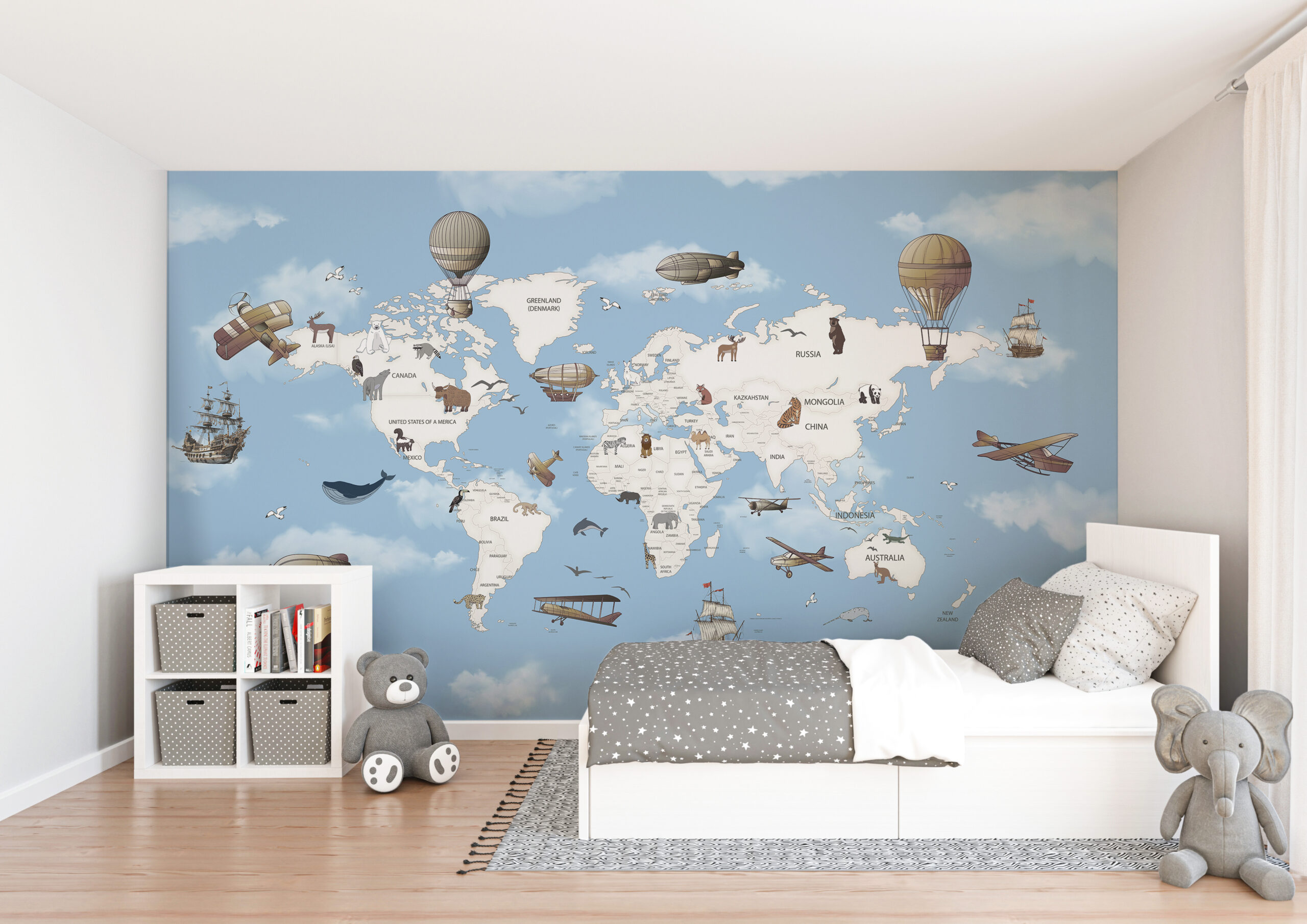 Fotobehang Wereldkaart voor kinderen