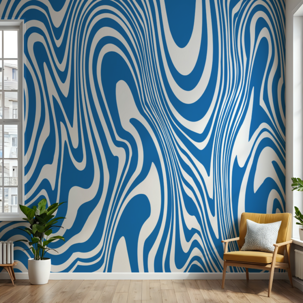 Fotobehang Blauwe abstracte popart
