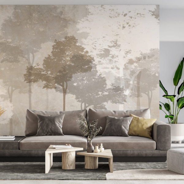 Fotobehang Beige Bos