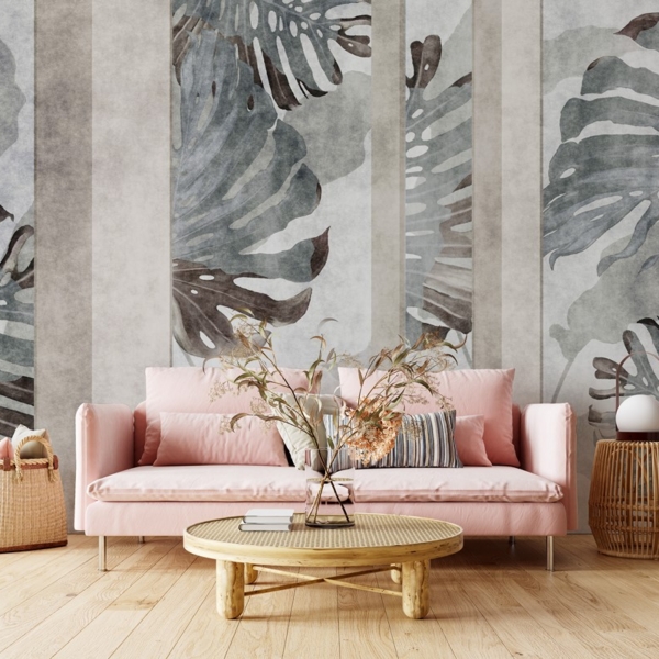 Fotobehang Monstera in abstractie