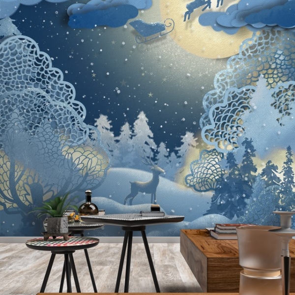 Fotobehang De magie van een winternacht