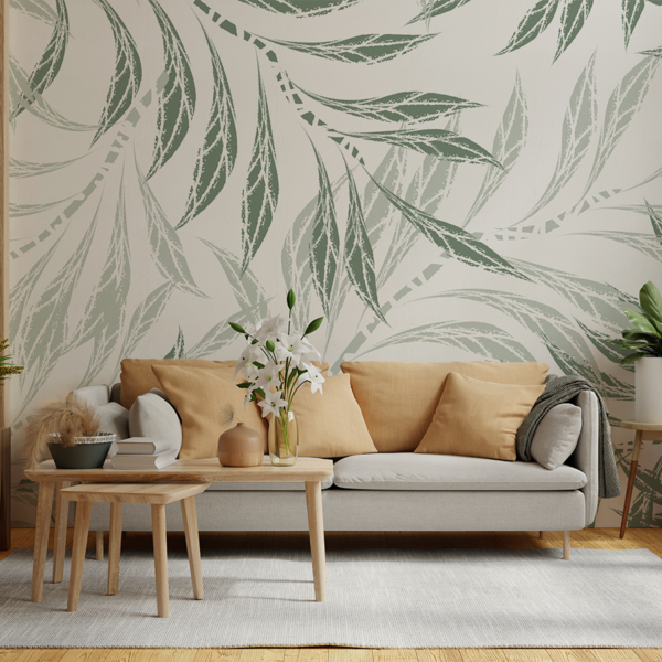 Fotobehang Groen gefluister van bladeren