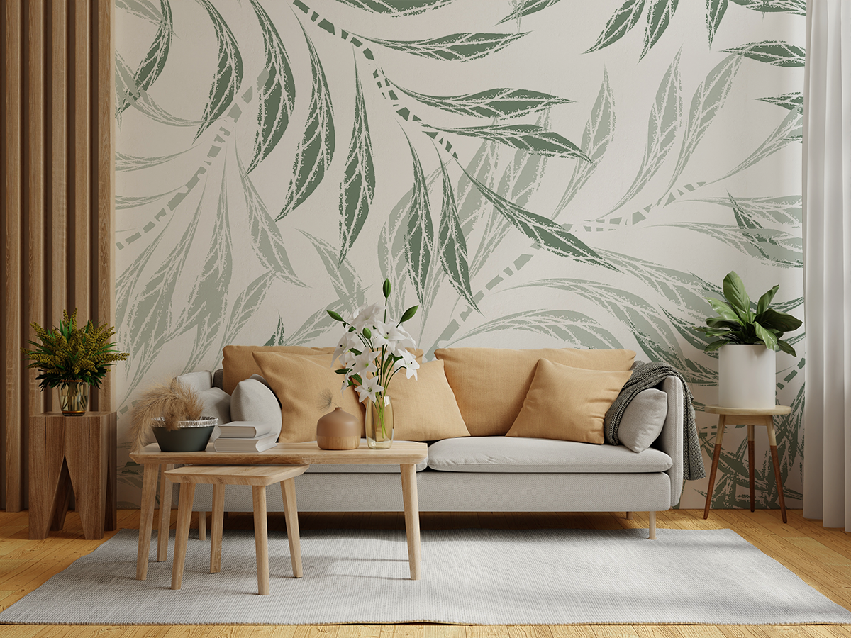 Fotobehang Groen gefluister van bladeren
