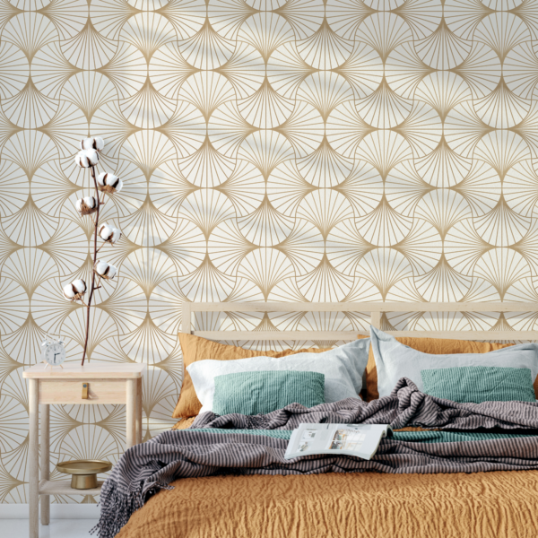 Fotobehang Art Deco gouden waaier