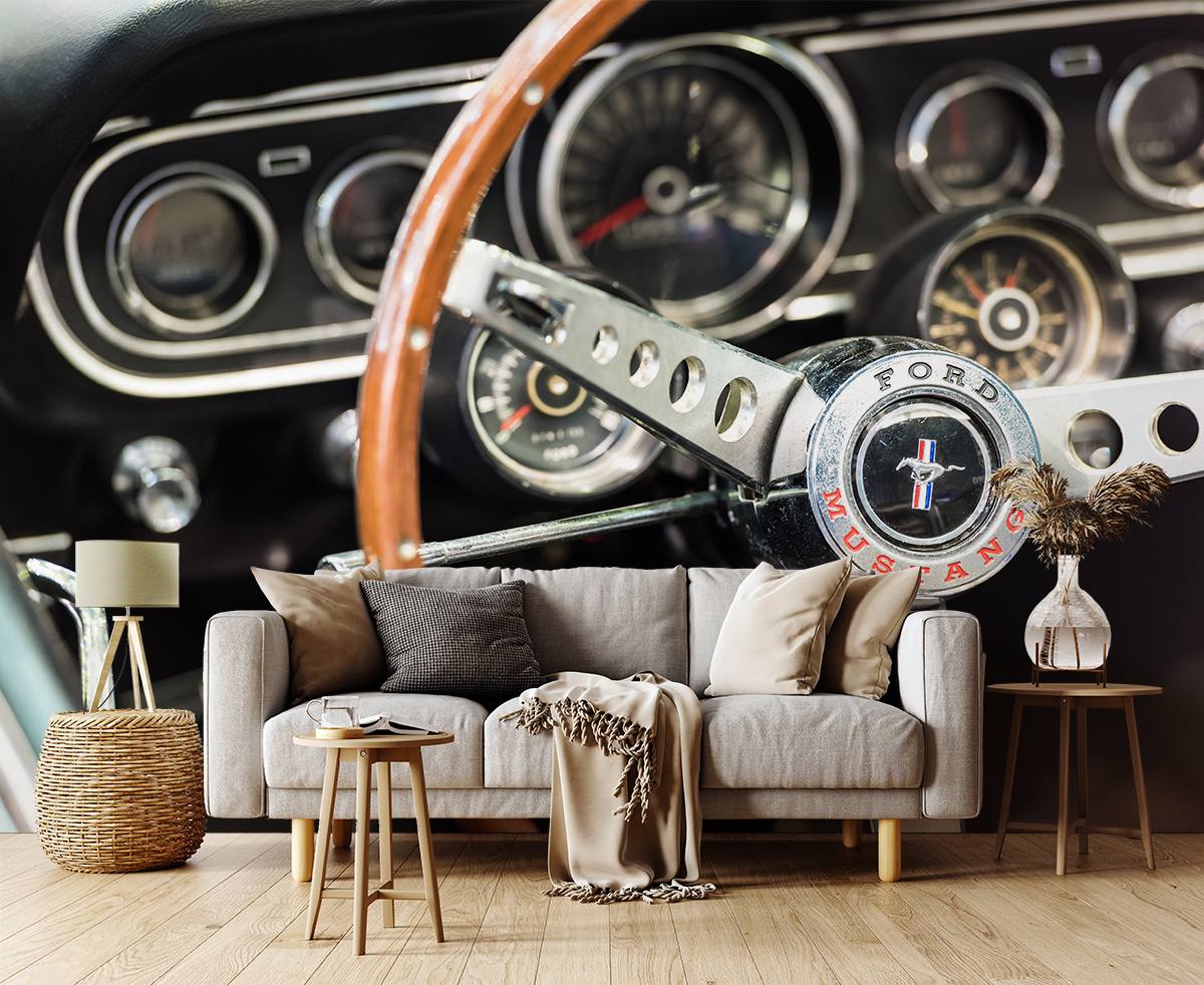 Fotobehang Mustang Retro Auto