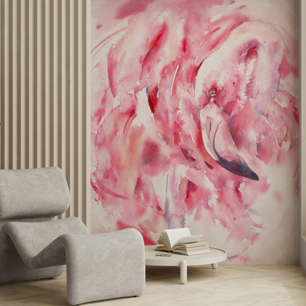 Fotobehang Roze Flamingo