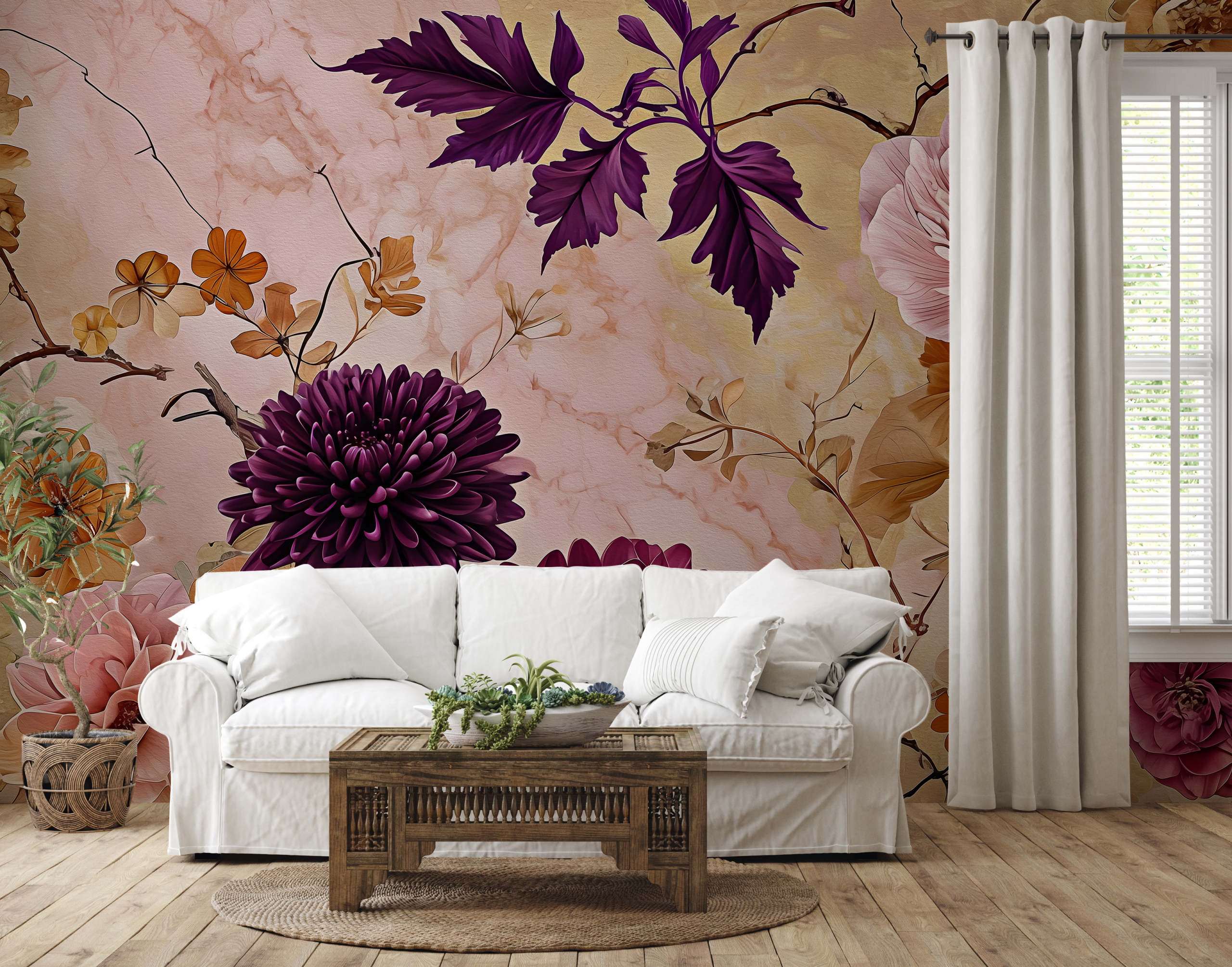 Fotobehang Rose Fresco