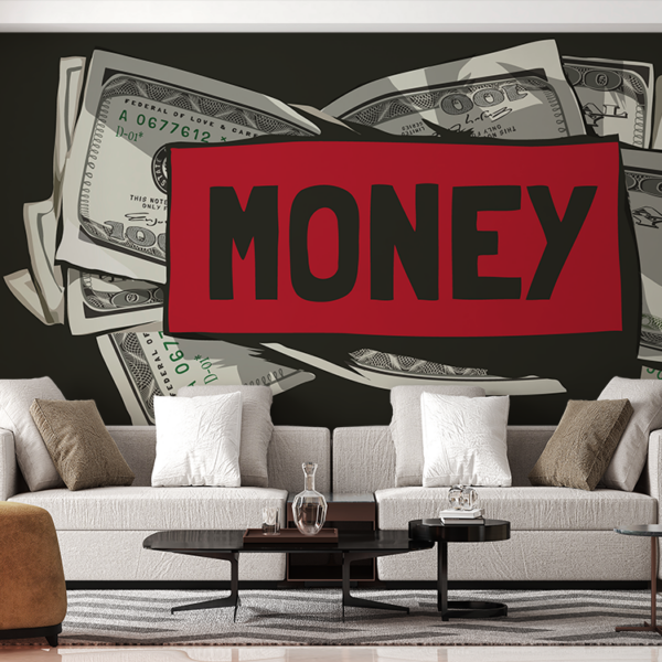 Fotobehang Geld staat voorop.