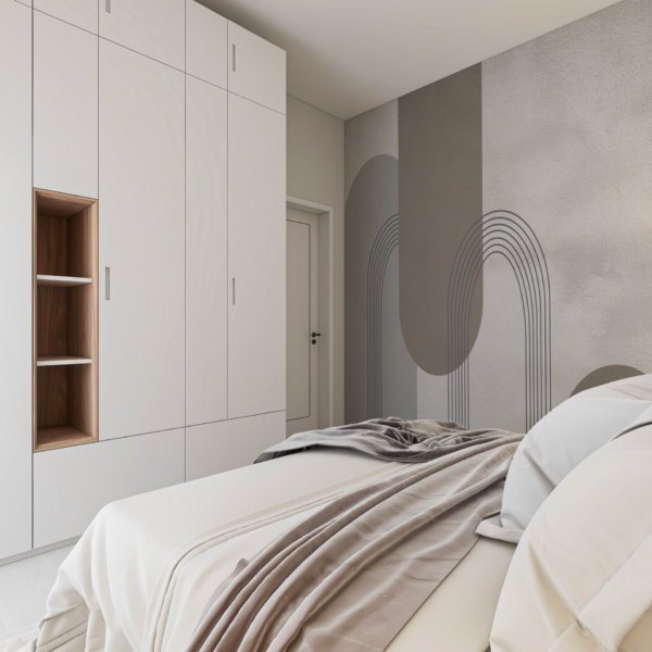 Fotobehang Modern beton met een geometrisch motief.